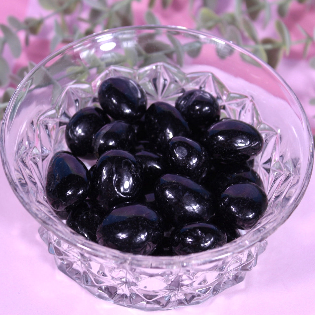 Black tourmaline tumbles