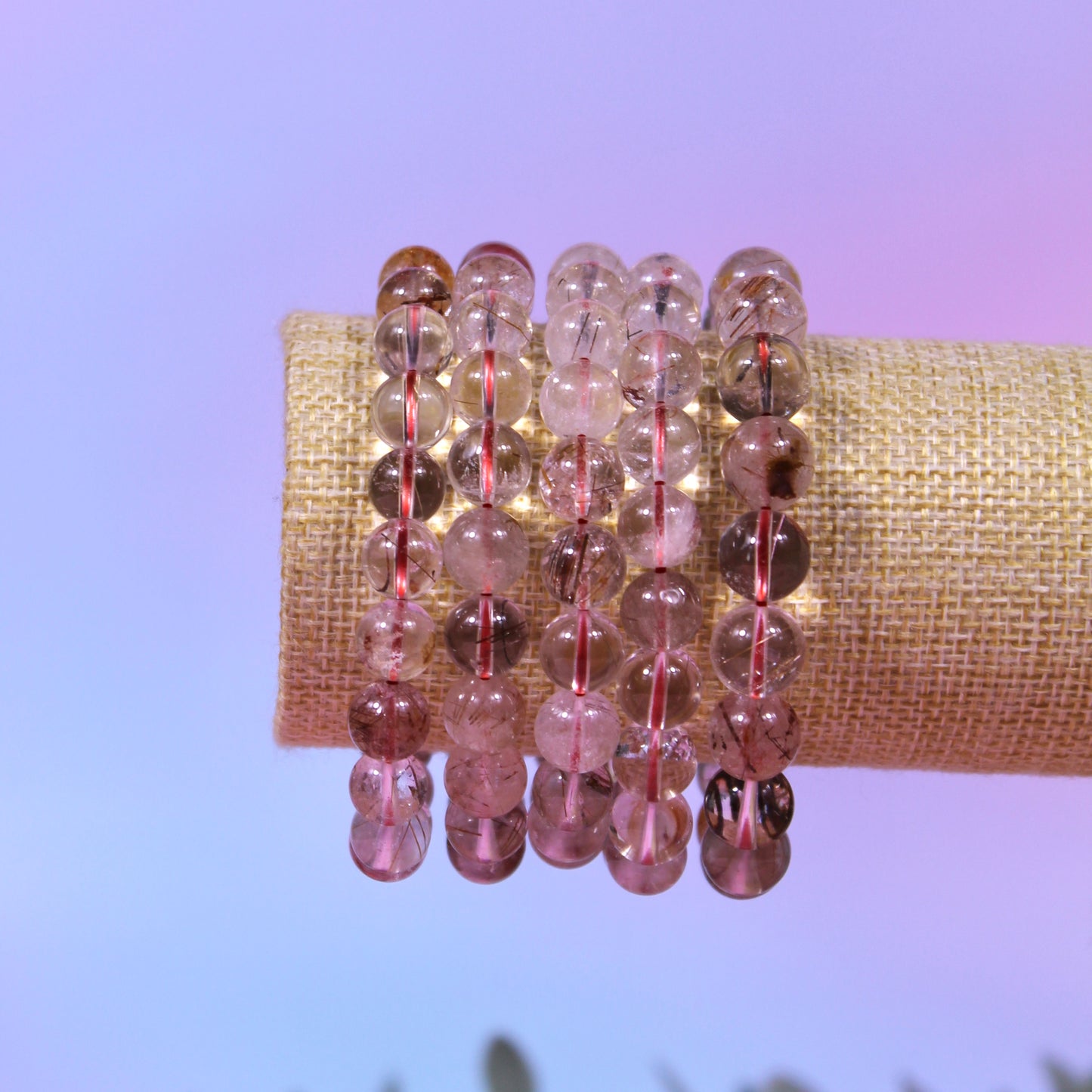 Golden rutile quartz bracelet
