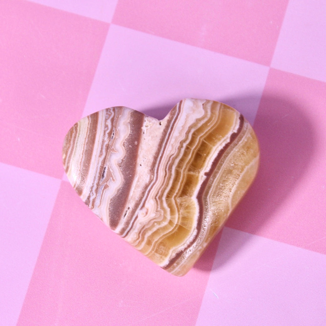 Chocolate banded calcite hearts