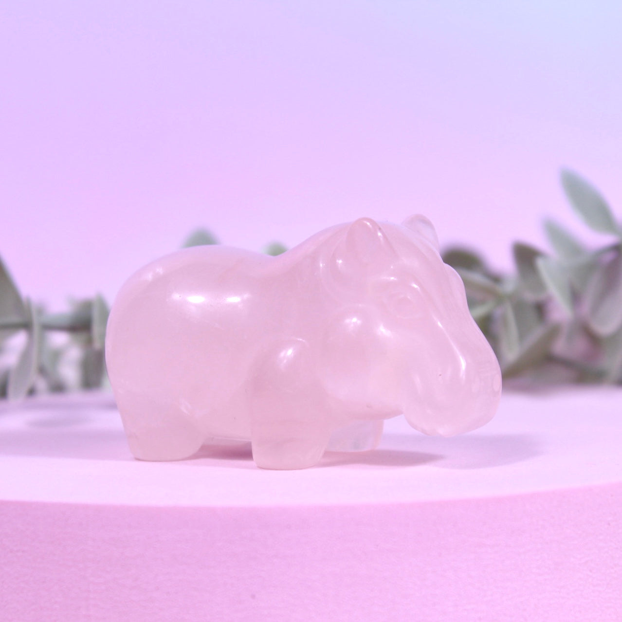 Rose quartz hippo