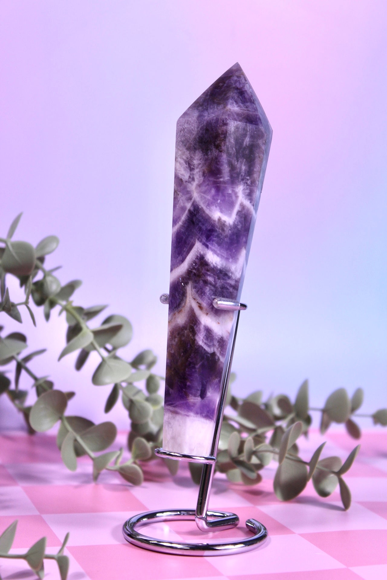 Chevron amethyst wand