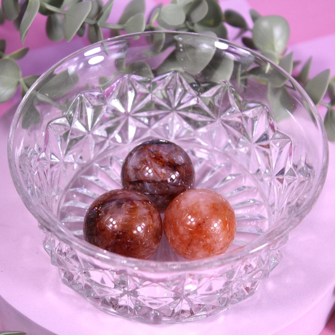 Fire quartz small sphere