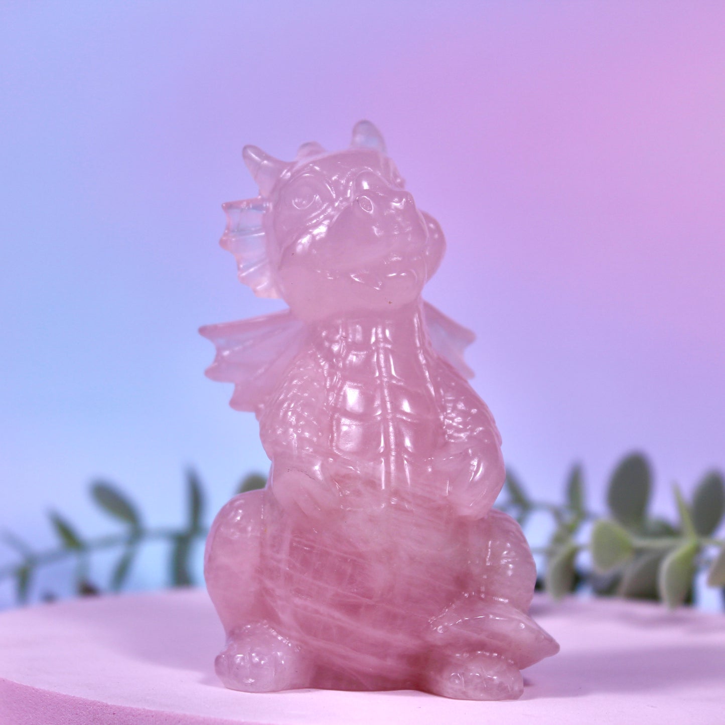 Rose quartz dragon