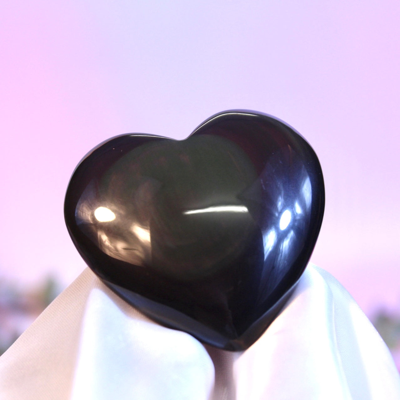 Rainbow obsidian heart