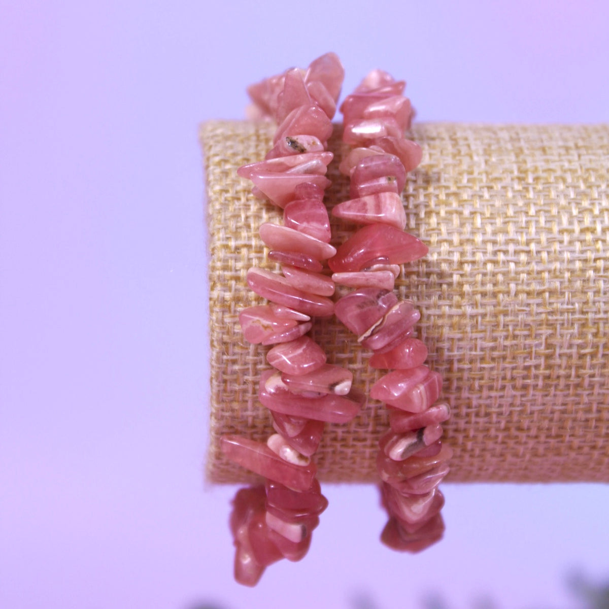 Rhodochrosite chip bracelet