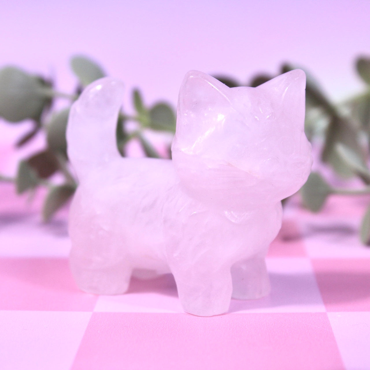 Rose quartz cat