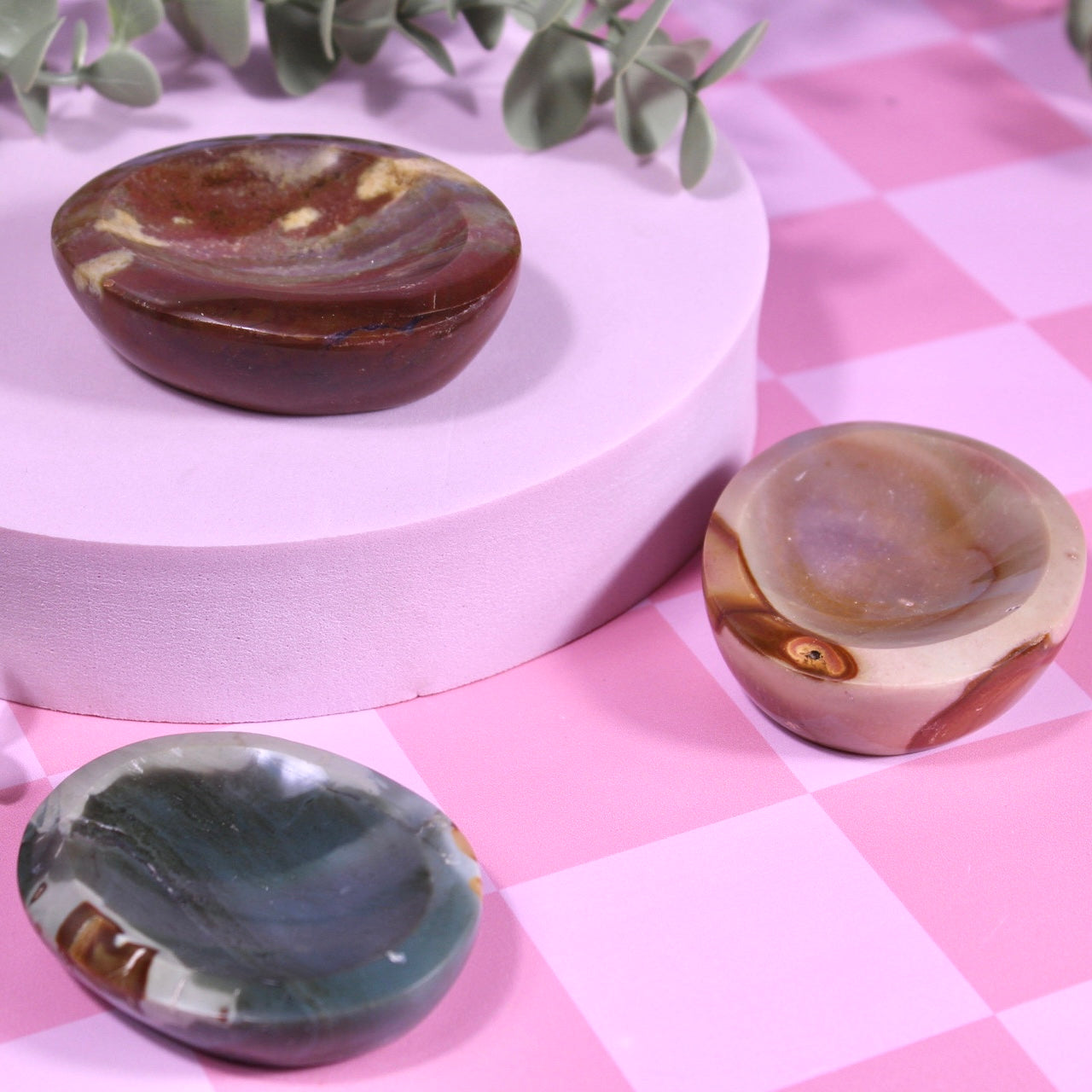 Polychrome jasper bowls