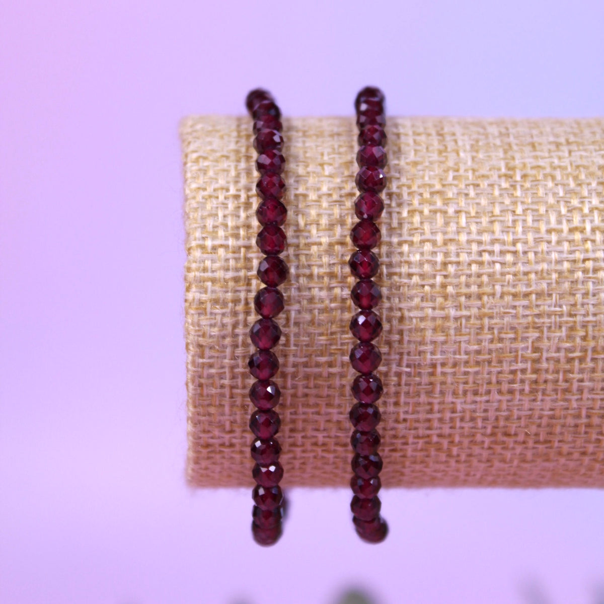 Garnet faceted bracelet