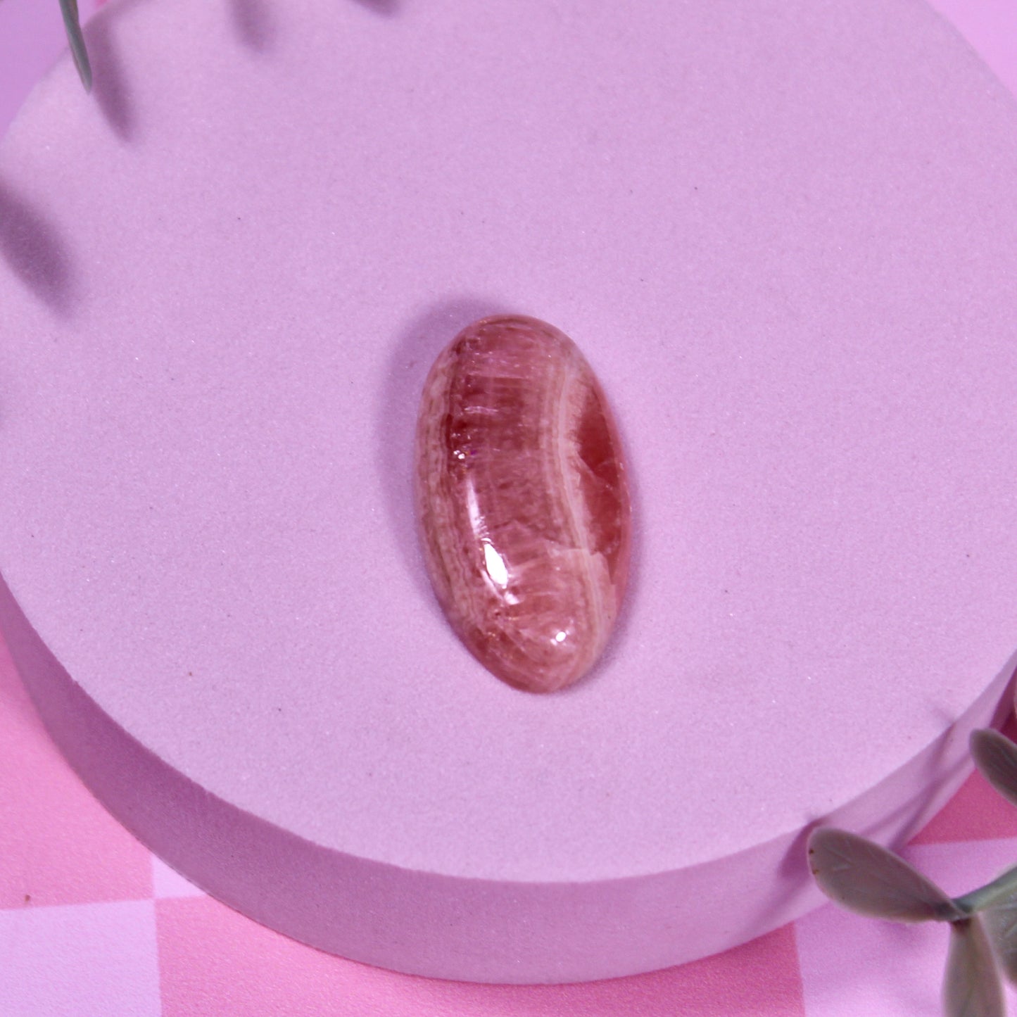 Small rhodochrosite cab