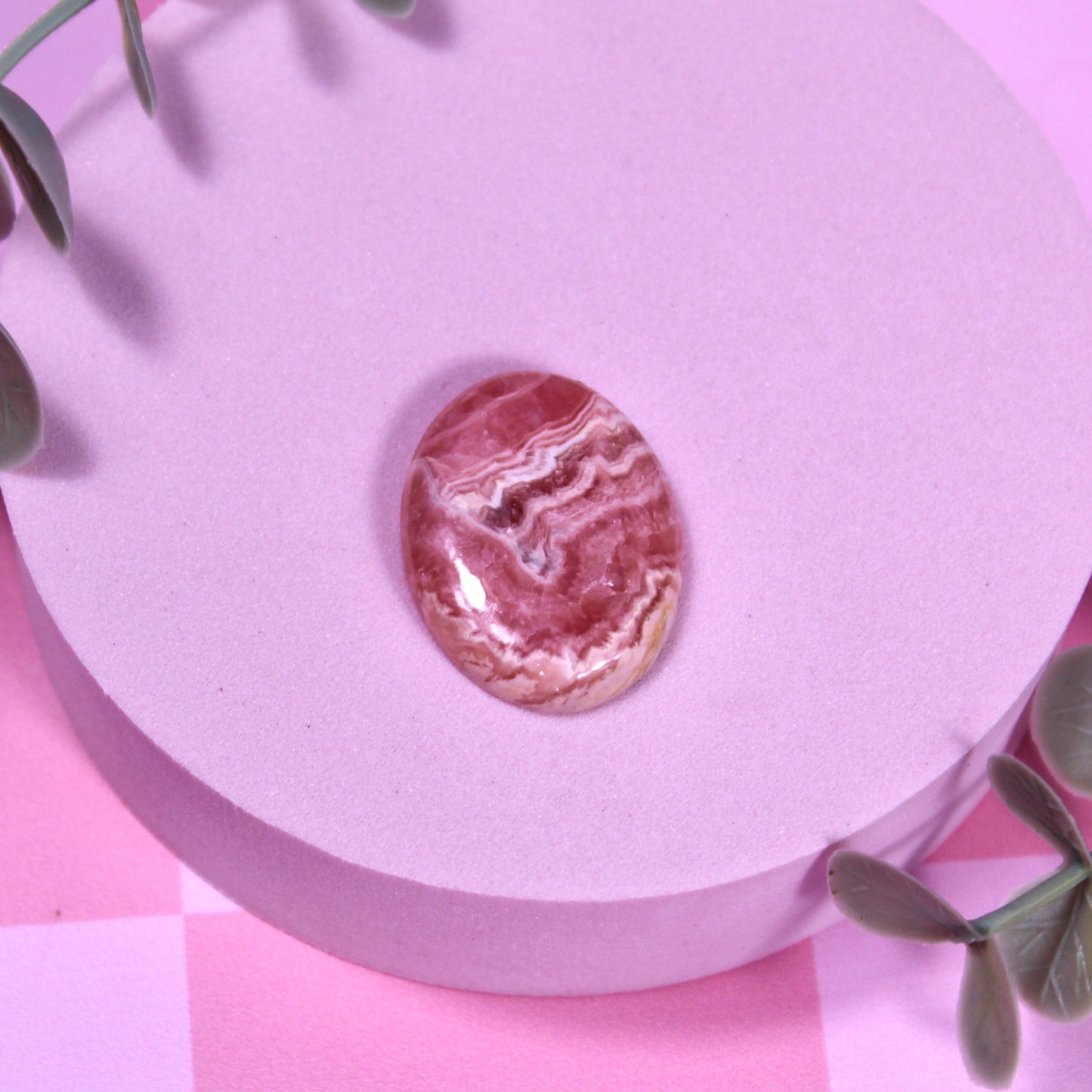 Small rhodochrosite cab
