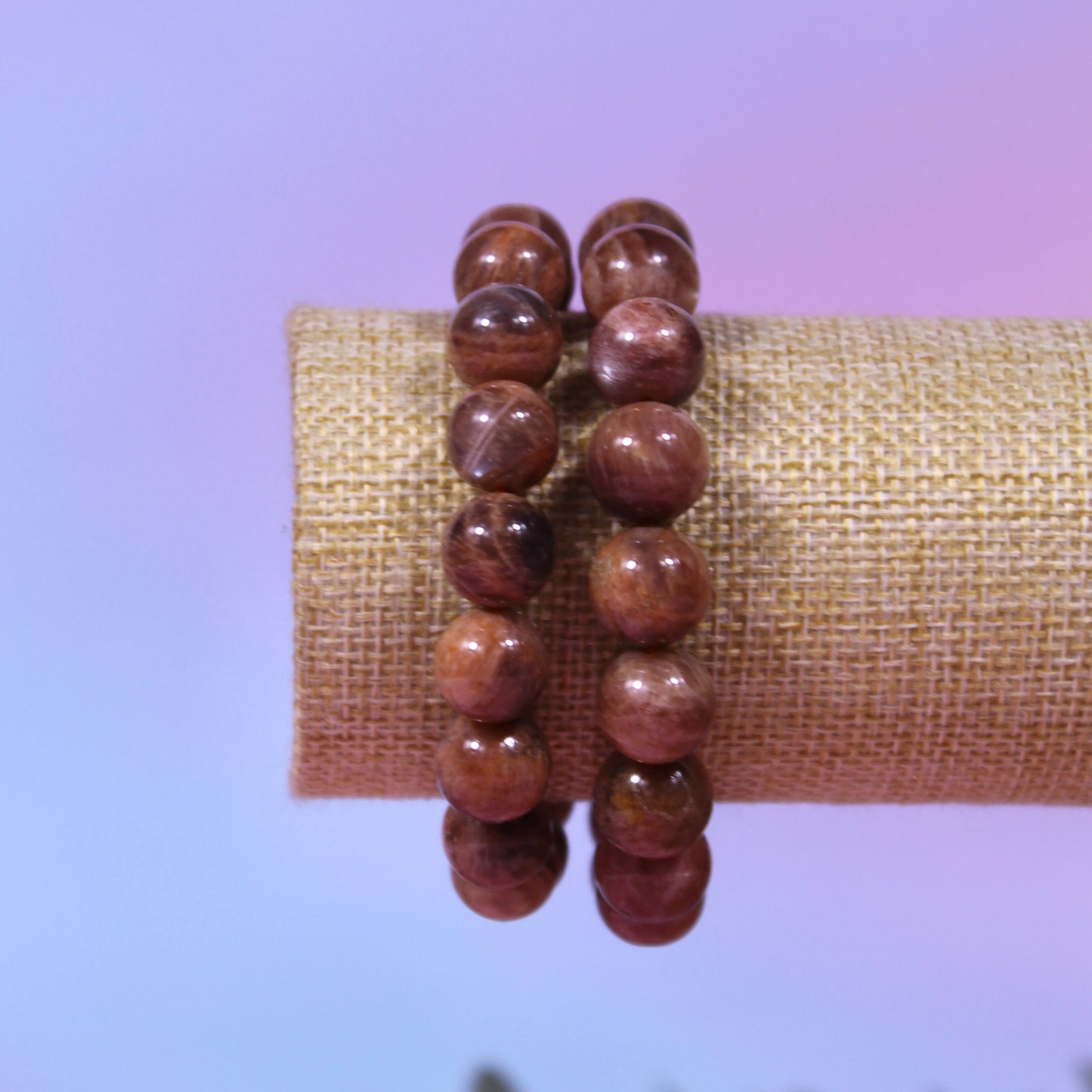 Peach moonstone bracelet