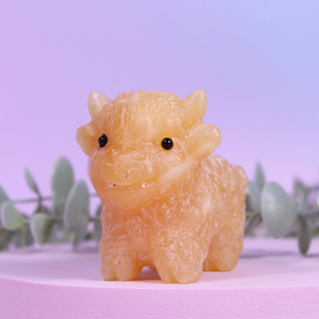 Clearance orange calcite highland cow | Large