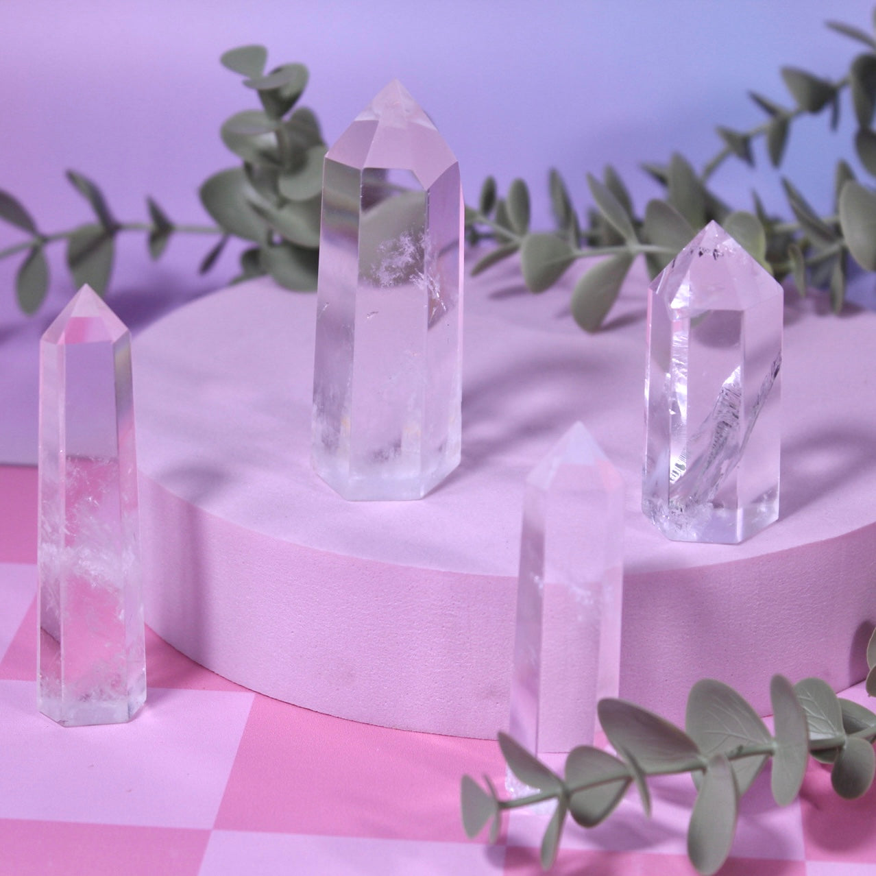 Clear quartz towers