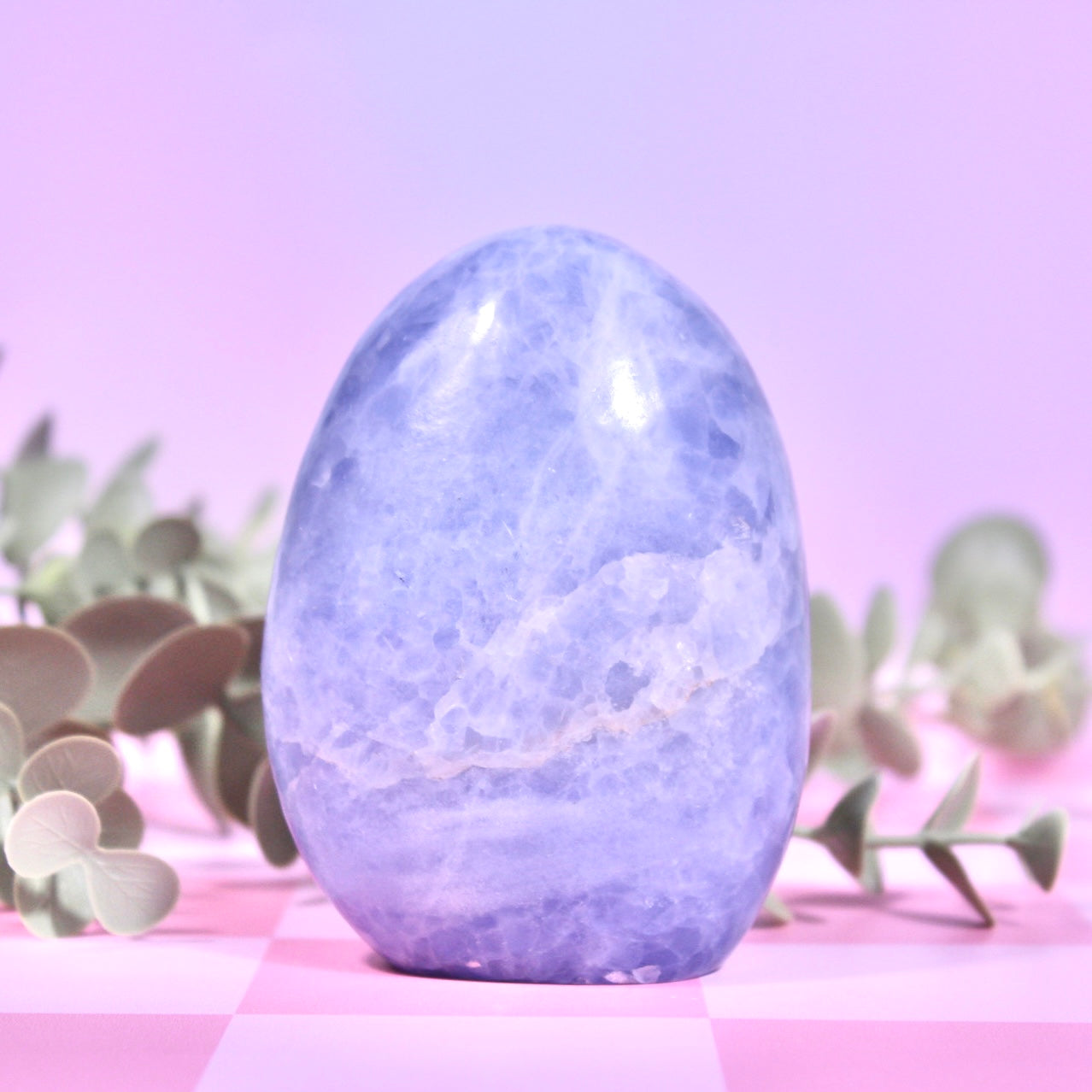 Blue calcite freeform