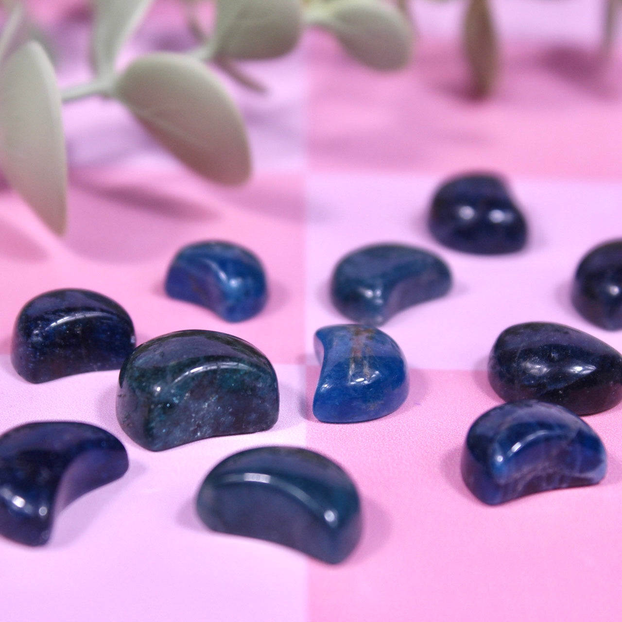 Blue apatite mini moons