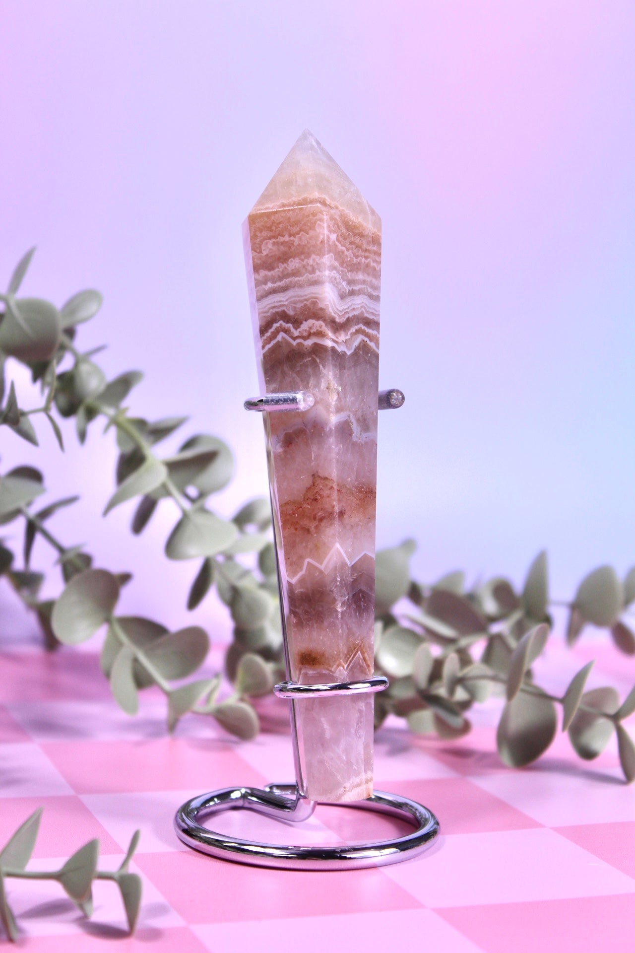 Amethyst x Mexican agate wand #47