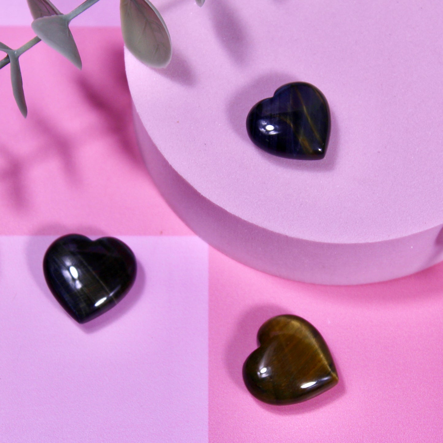 Blue tigers eye mini heart