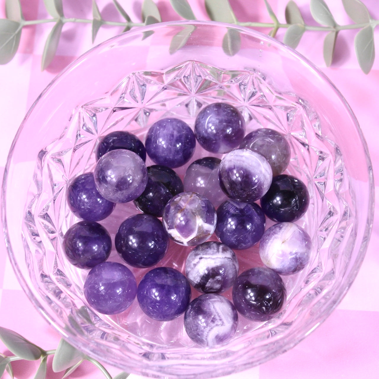 Chevron amethyst mini spheres