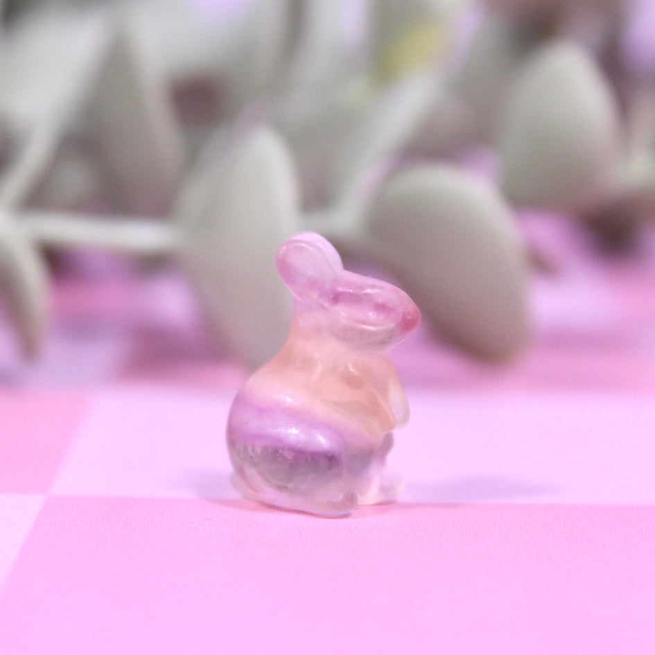 Fluorite rabbit mini carving