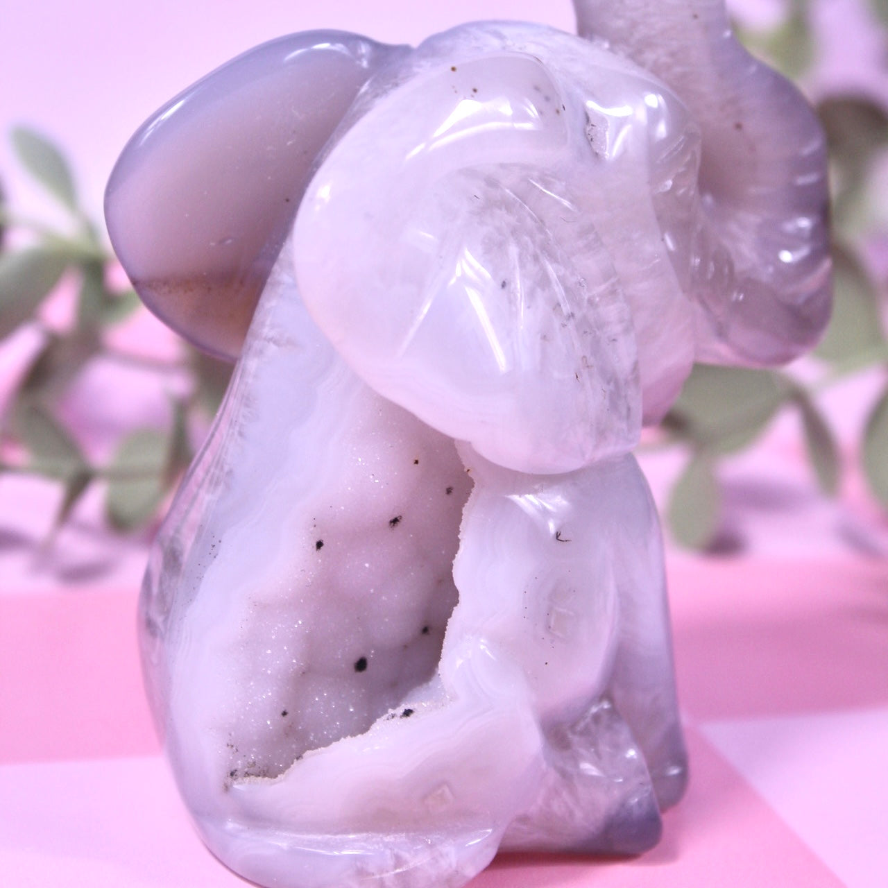 XL Druzy Agate elephant