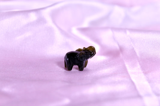 Golden sheen obsidian elephant