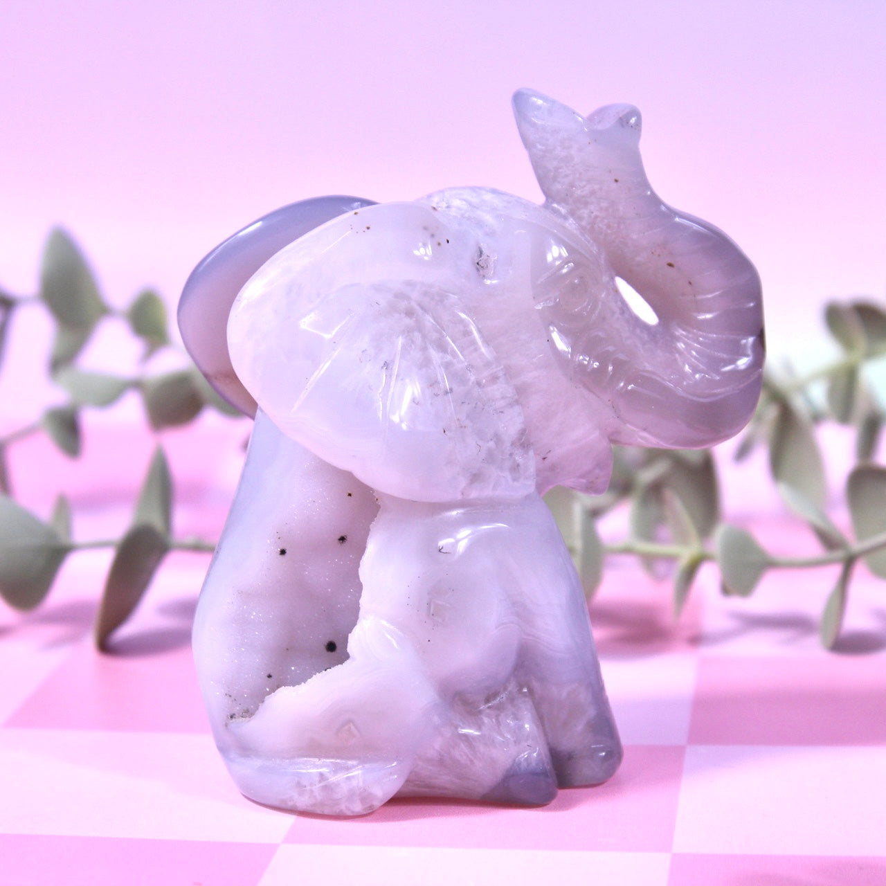 XL Druzy Agate elephant