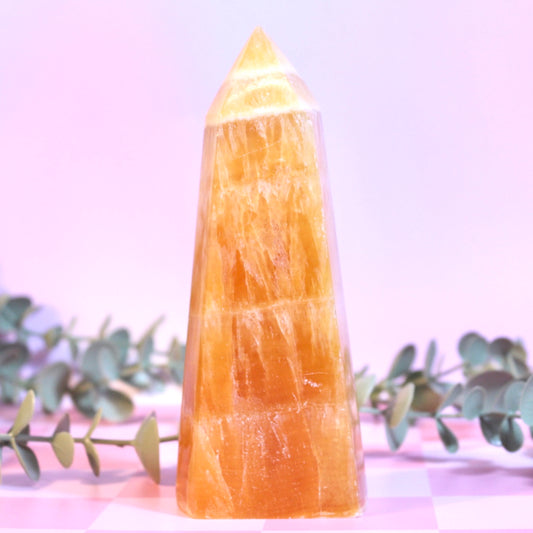 Orange calcite tower