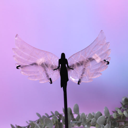 Rose quartz angel wings