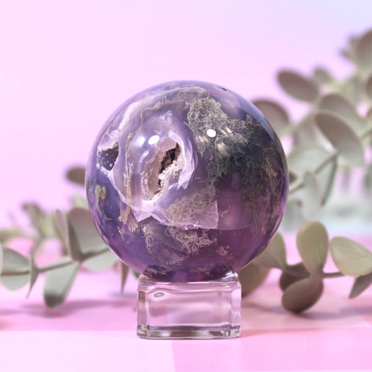 Moss agate sphere