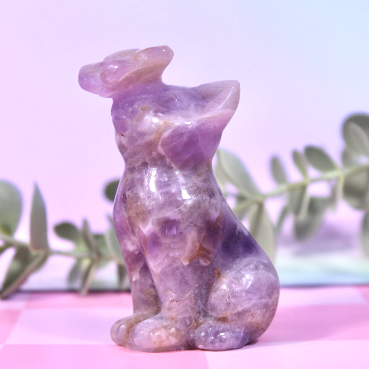 Amethyst cat with butterfly