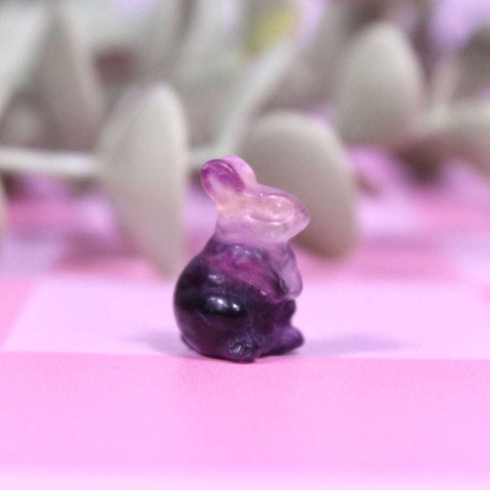 Fluorite rabbit mini carving