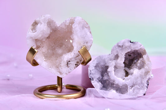 Moroccan druzy agate hearts