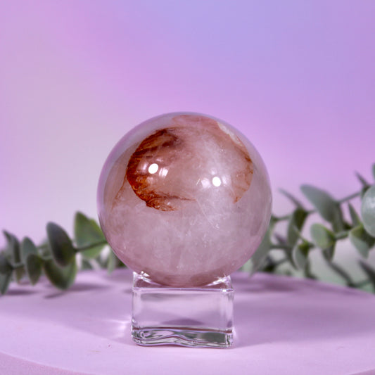 Fire quartz sphere