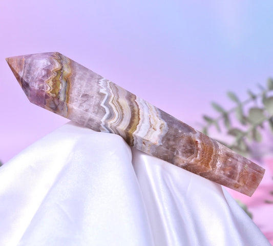 Mexican agate x amethyst wand #54