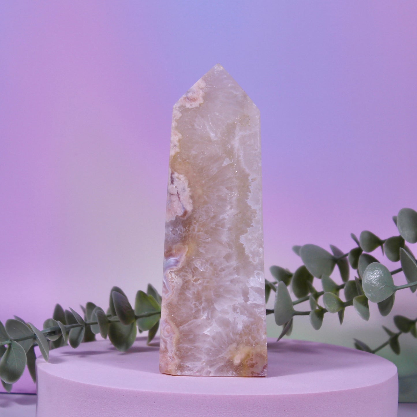 Pink Amethyst x Flower Agate Tower #18 LEAN*