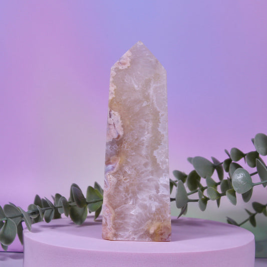 Pink Amethyst x Flower Agate Tower #18 LEAN*