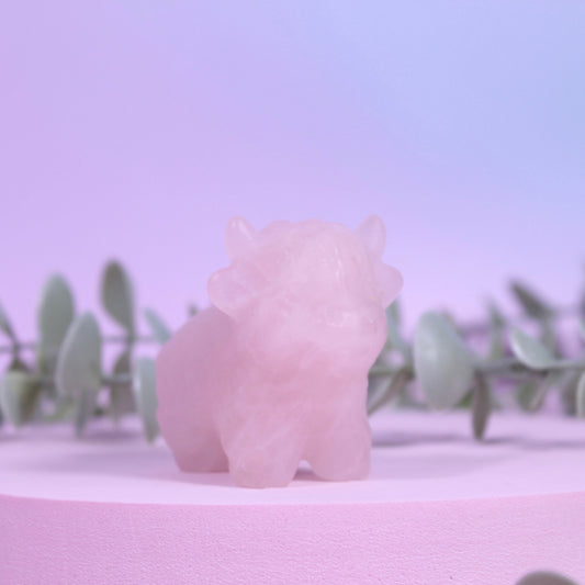 Rose quartz highland cow | Medium