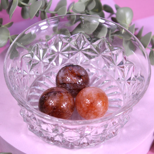 Fire quartz small sphere