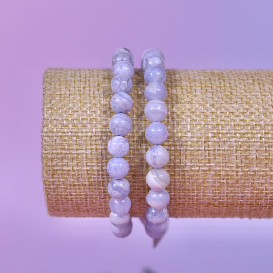 Blue lace agate large bracelet