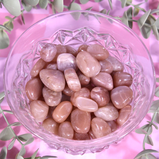 Peach moonstone x sunstone tumbles