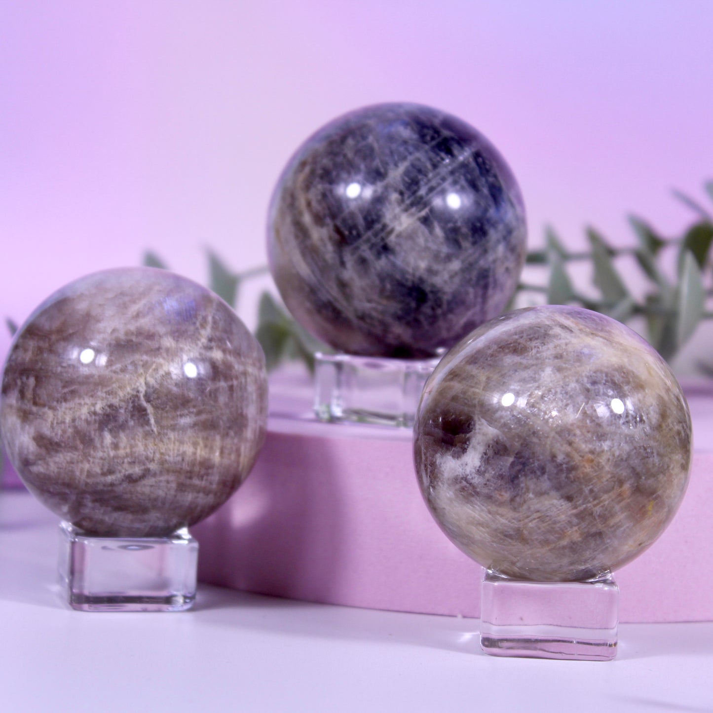 Moonstone spheres