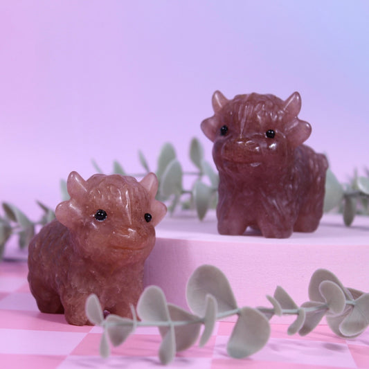 Strawberry quartz highland cow | Choose your own | Large