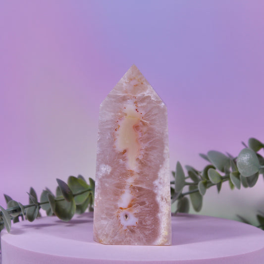 Pink Amethyst x Flower Agate Tower #17