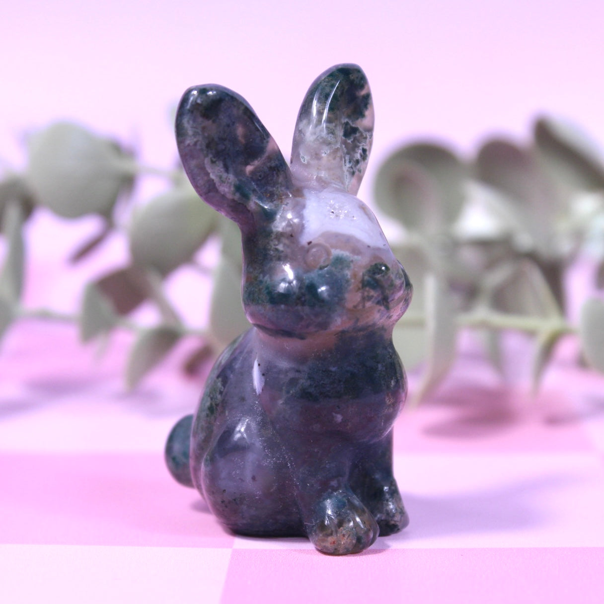 Moss agate bunny