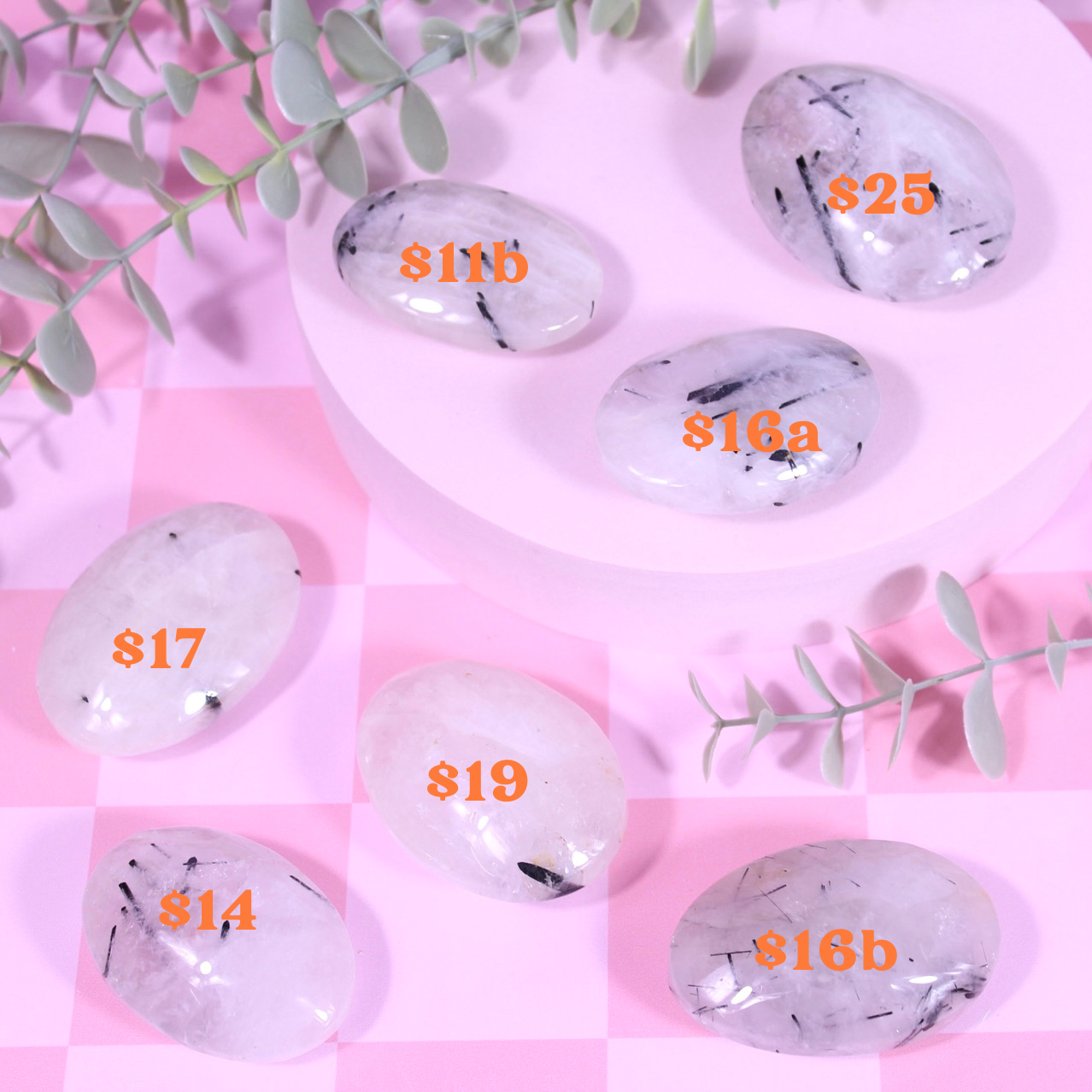 Tourmalinated quartz palmstone | choose your own