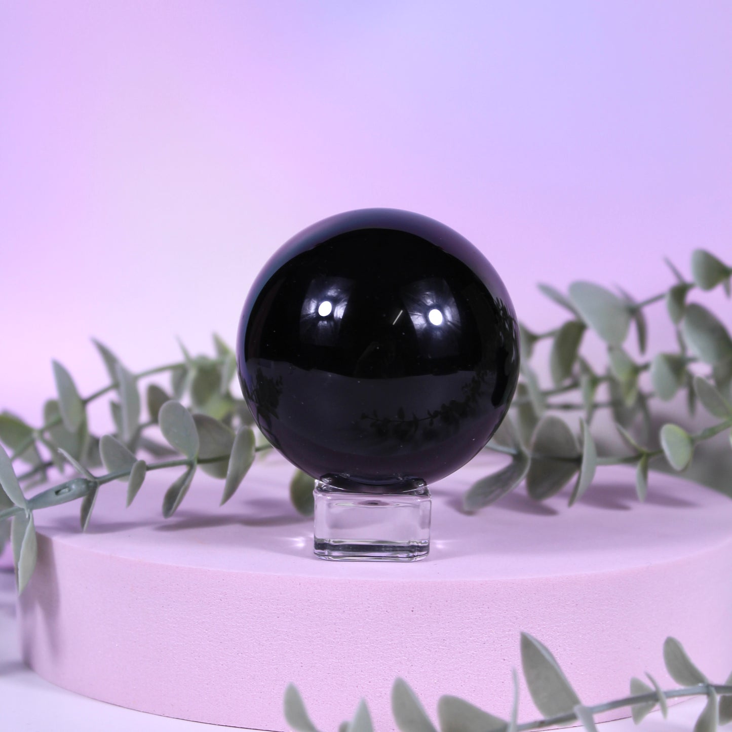 Rainbow obsidian sphere