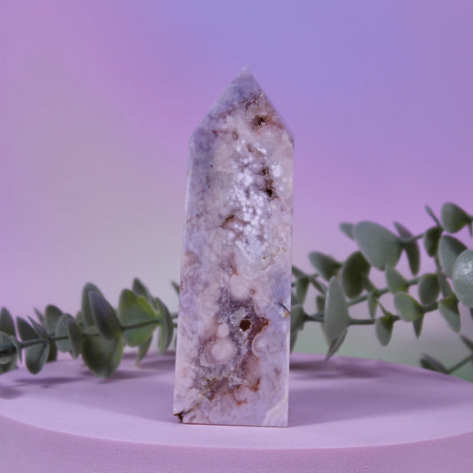 Pink Amethyst x Flower Agate Tower #9