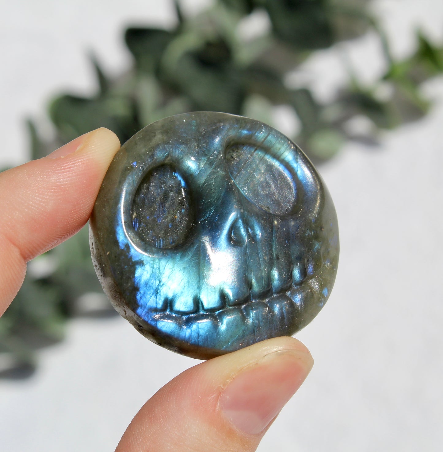 Jack skeleton labradorite carving