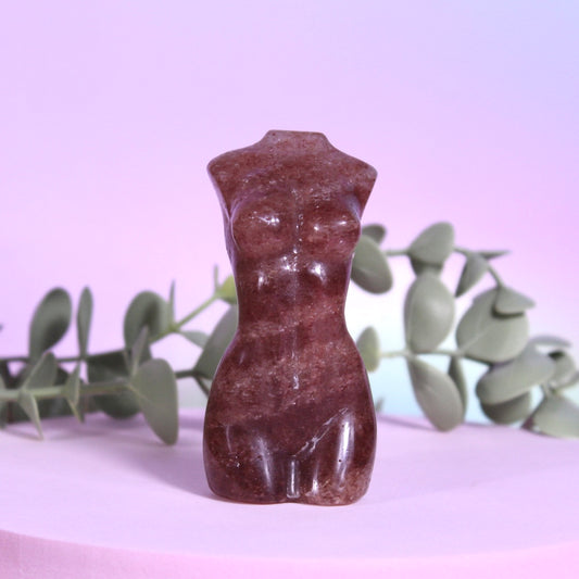 Strawberry quartz goddess body