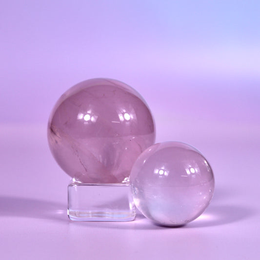 Star Rose quartz spheres